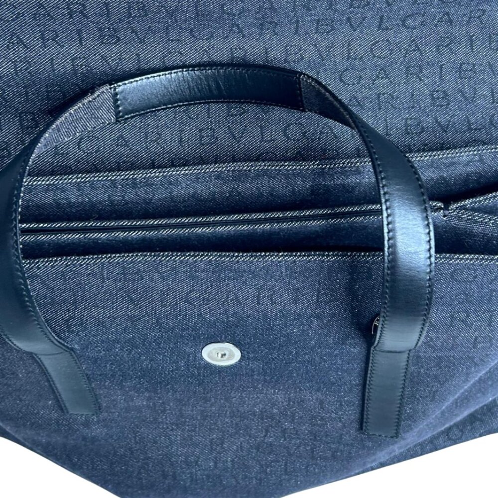💎✨Beautiful✨💎Authentic BVLGARI Logo Mania Canvas Leather Tote Bag - Picture 14 of 16